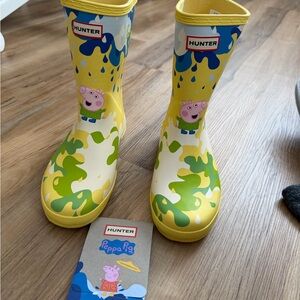 Hunter Yellow Interior Rain Boots